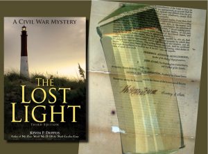 image of book cover The Lost Light combined with paper and glass lens