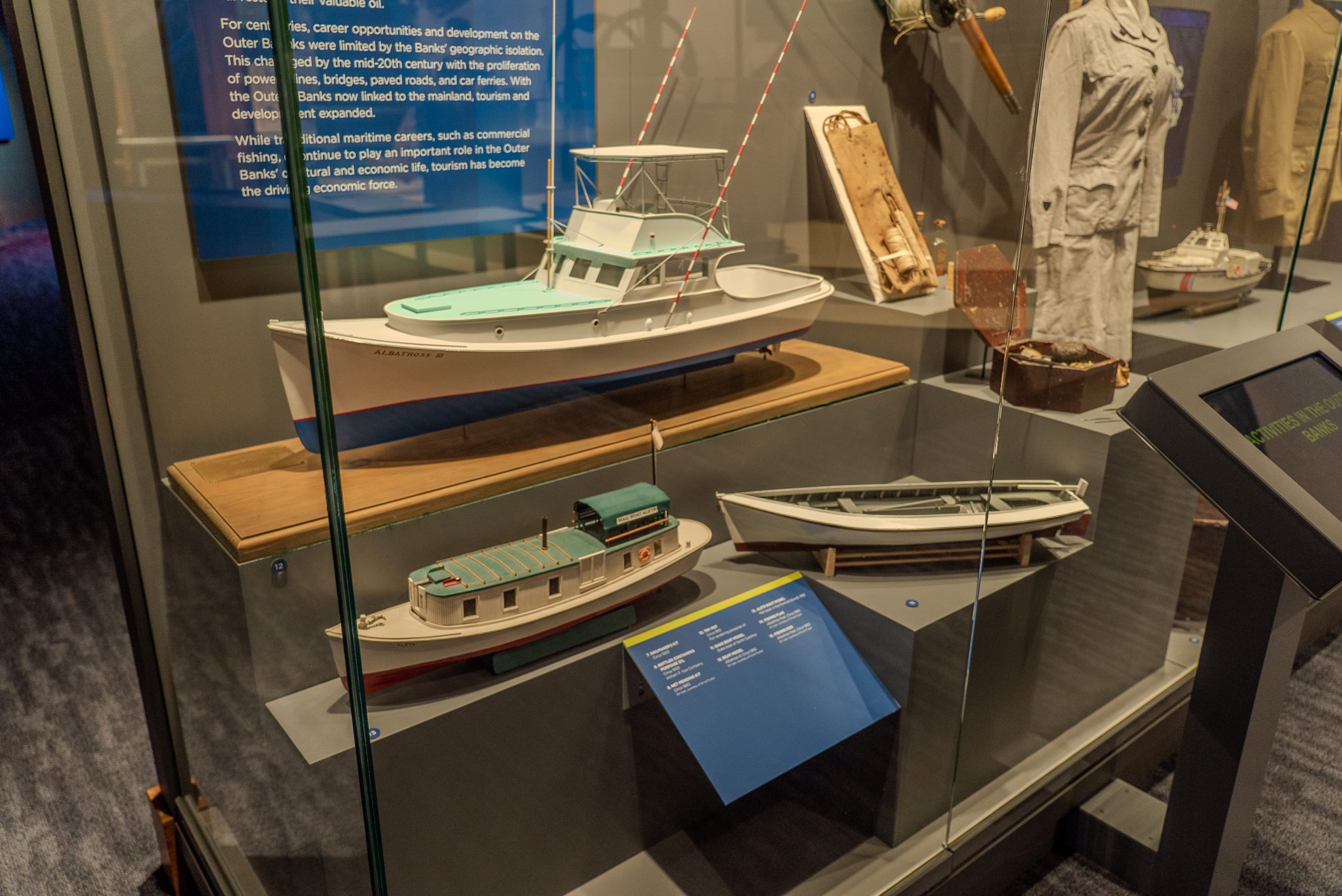 a display of model boats
